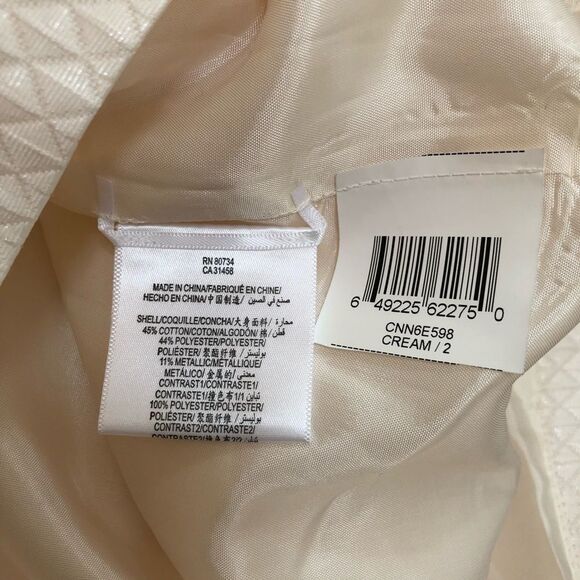 BCBGMaxazria strapless sweetheart quilted cream mini dress woman’s size 2 - Picture 11 of 11